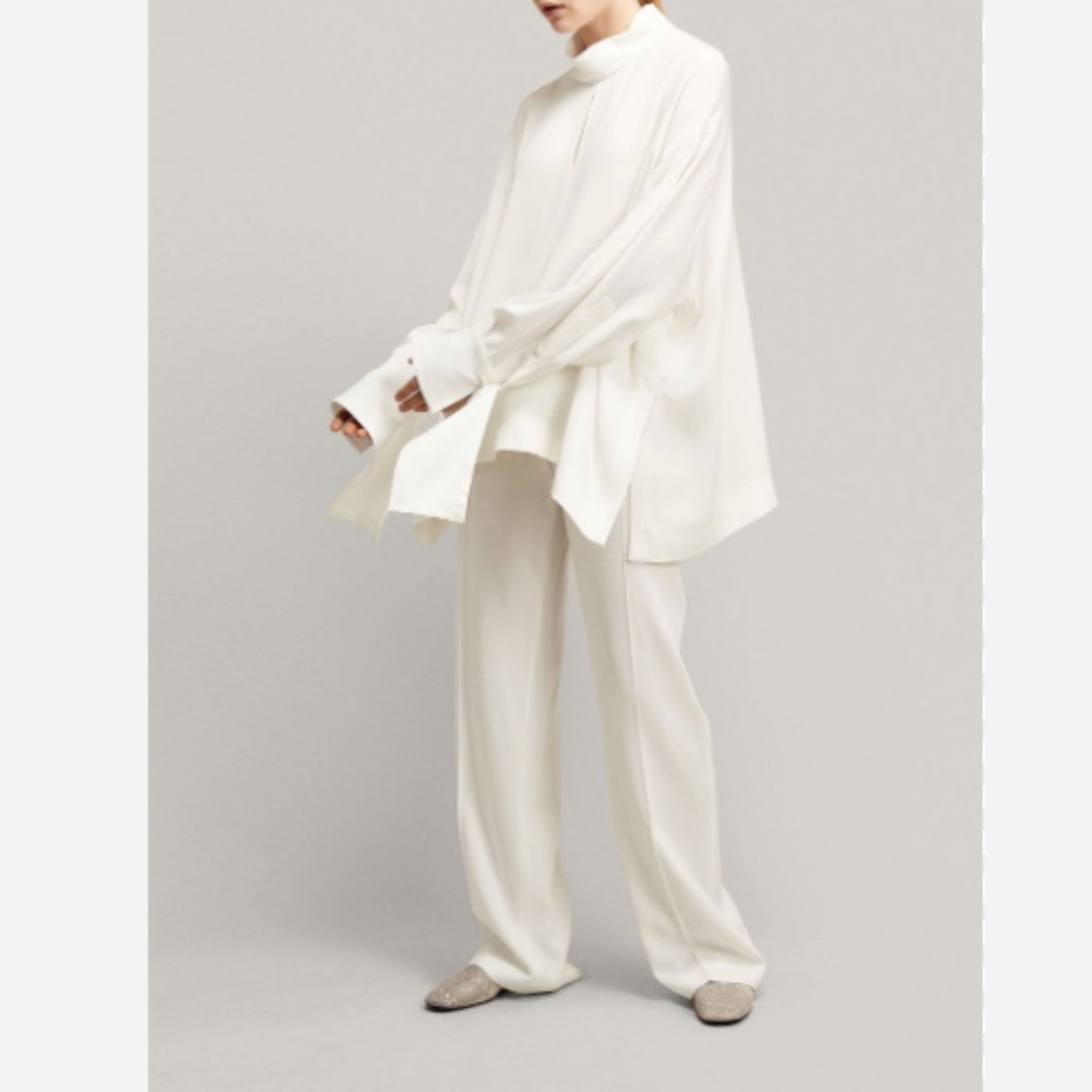 JOSEPH  Antoine Crepe Satin Blouse size 42